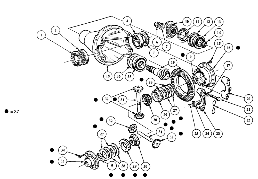 Схема запчастей Case 325 - (2.377A[03A]) - REAR AXLE - DIFFERENTIAL (8900127375) (11) - AXLES/WHEELS