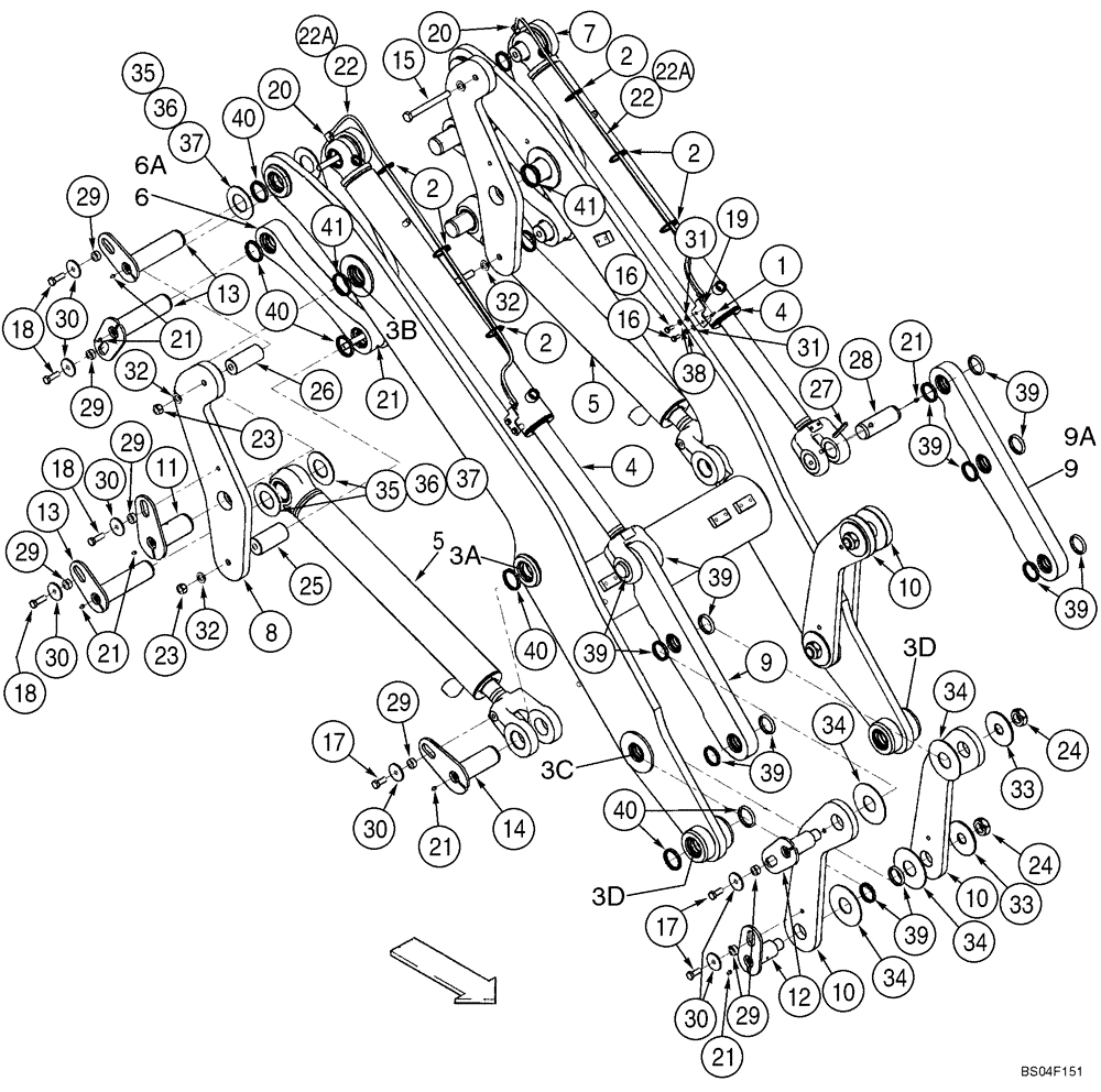 Схема запчастей Case 521D - (09-06) - FRAME - LOADER LIFT AND LINKAGE (XT LOADER) - IF USED (09) - CHASSIS