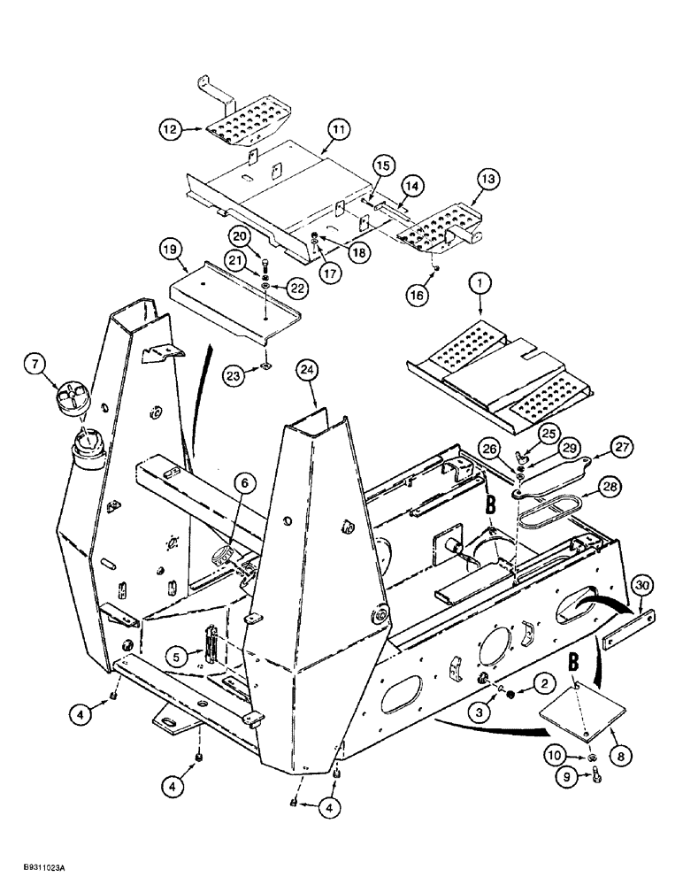 Схема запчастей Case 1838 - (9-02) - CHASSIS (09) - CHASSIS/ATTACHMENTS