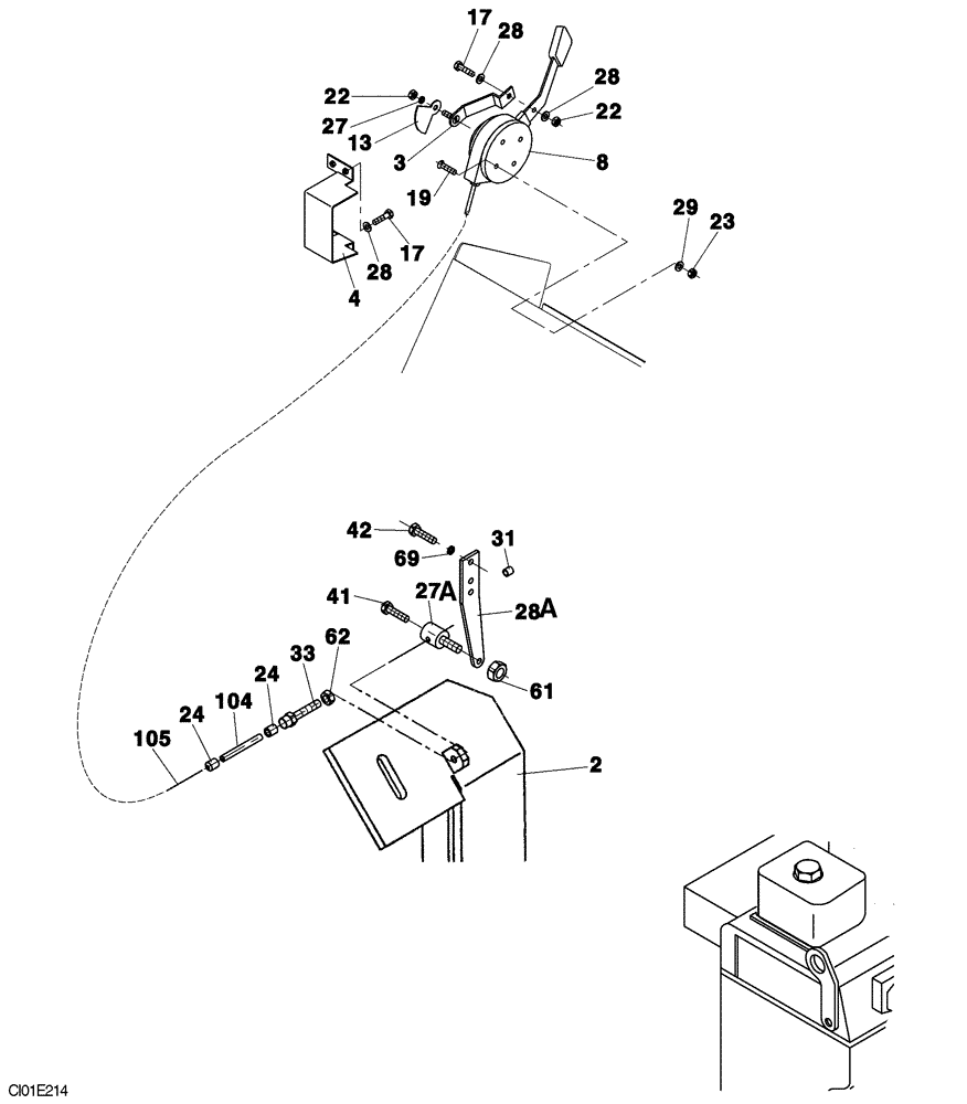 Схема запчастей Case SV208 - (03-002-00[01]) - ENGINE ACCELERATION (03) - FUEL SYSTEM