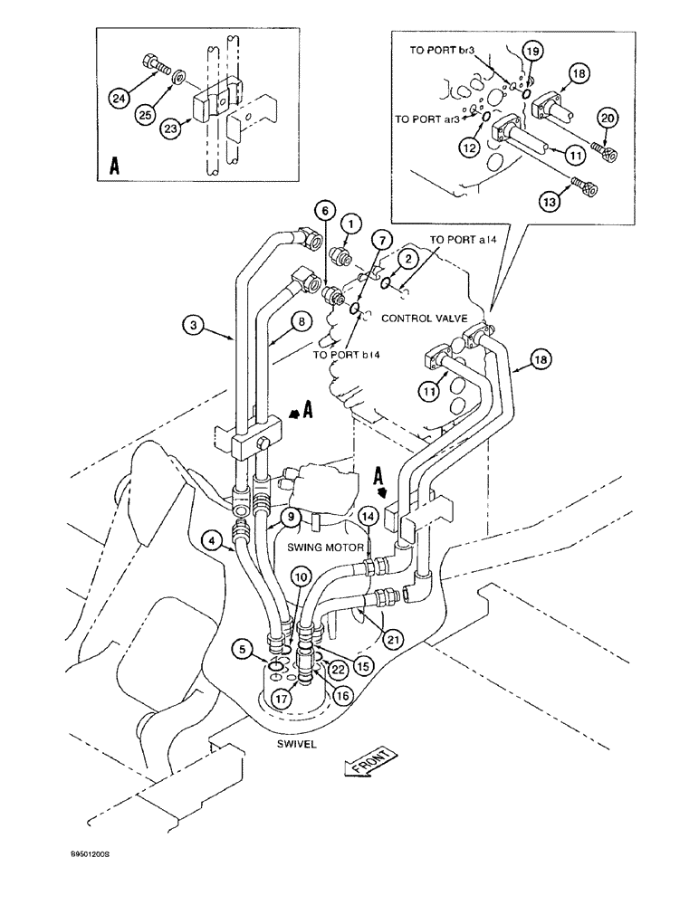 Схема запчастей Case 9020B - (8-070) - TRACK DRIVE HYDRAULIC CIRCUIT (08) - HYDRAULICS