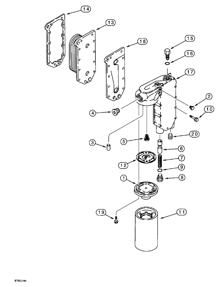 Схема запчастей Case 9045B - (2-24) - OIL FILTER AND COOLER, 6T-830 EMISSIONS CERTIFIED ENGINE (02) - ENGINE