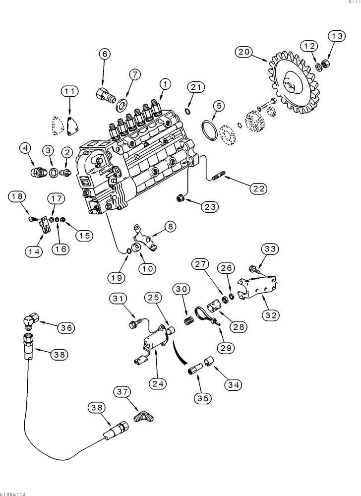 Схема запчастей Case 9040 - (3-13A) - FUEL INJECTION PUMP AND DRIVE, 6T-830 ENGINE, ENGINE SERIAL NUMBER 44866361 AND AFTER (03) - FUEL SYSTEM