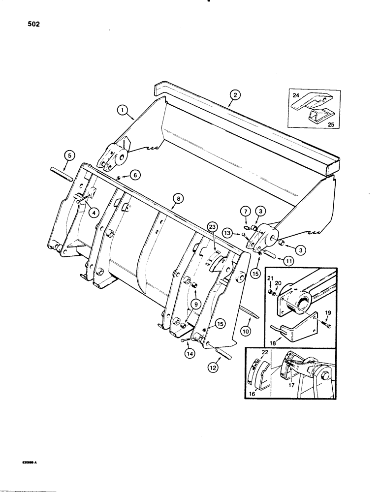 Схема запчастей Case 580SE - (502) - CLAM BUCKET (09) - CHASSIS/ATTACHMENTS