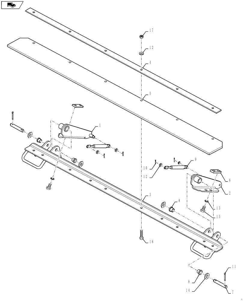 Схема запчастей Case DV207 - (75.200.05) - LOWER TILTABLE DRUM SCRAPER (75) - SOIL PREPARATION