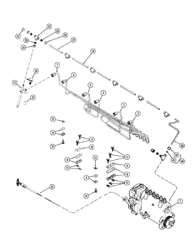 Схема запчастей Case 980 - (030) - FUEL INJECTION SYSTEM, (504BDT) DIESEL ENGINE (02) - FUEL SYSTEM