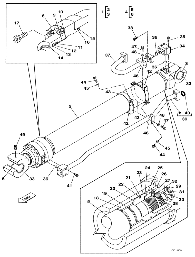 Схема запчастей Case CX330 - (08-84) - CYLINDER ASSY, ARM - MODELS WITHOUT LOAD HOLD (08) - HYDRAULICS