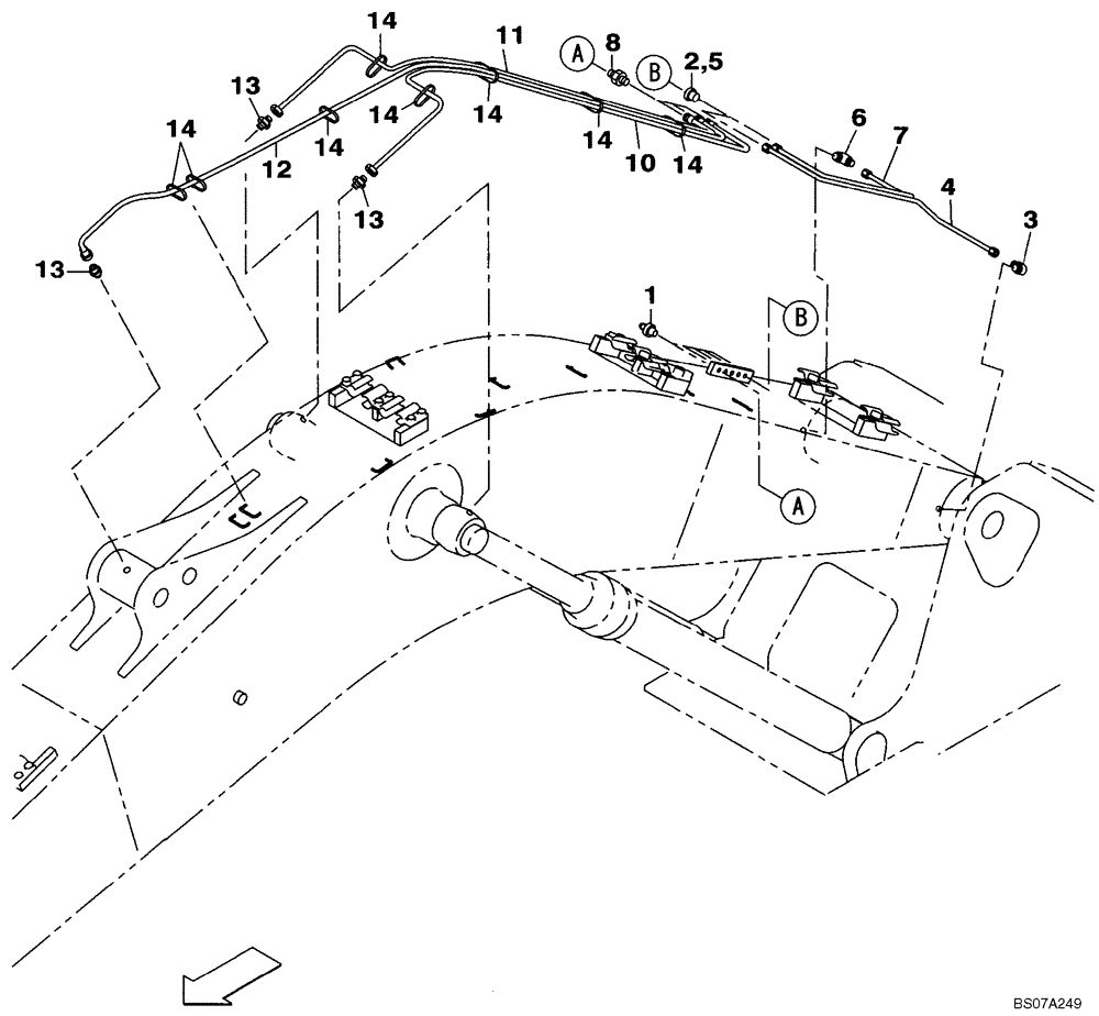 Схема запчастей Case CX160B - (08-66) - LUBRICATION CIRCUIT - BOOM (08) - HYDRAULICS