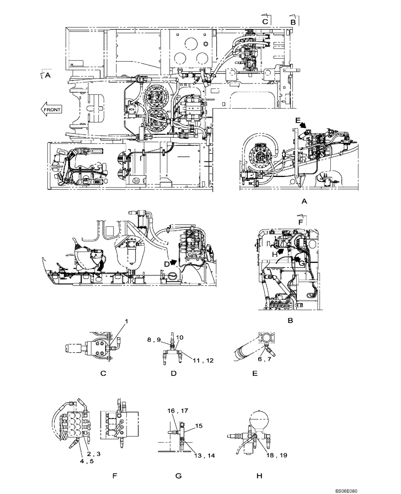 Схема запчастей Case CX800 - (08-096-00[01]) - HYDRAULIC CIRCUIT - PLUG, BLANK-OFF (WITH SELF-DETACHING COUNTERWEIGHT SYSTEM) (08) - HYDRAULICS