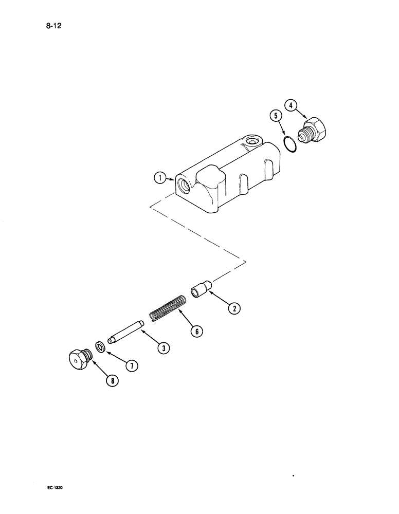 Схема запчастей Case 380B - (8-12) - REGULATOR VALVE ASSEMBLY - FORWARD AND REVERSE (08) - HYDRAULICS