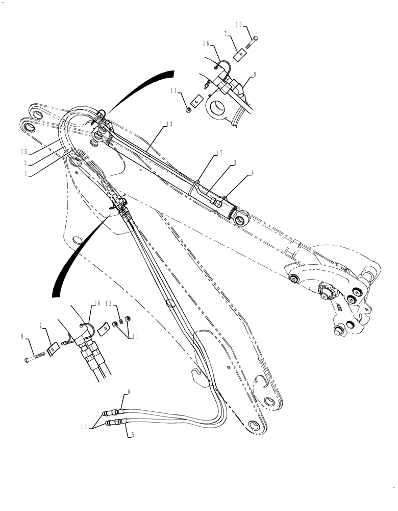 Схема запчастей Case 580SN WT - (35.738.02[01]) - HYDRAULICS - BACKHOE ( 580SN, 580SN WT) (W/O EXTENDABLE DIPPER) (35) - HYDRAULIC SYSTEMS