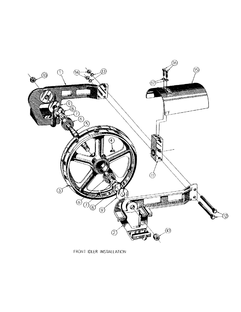 Схема запчастей Case 300 - (063) - FRONT IDLER INST. (04) - UNDERCARRIAGE