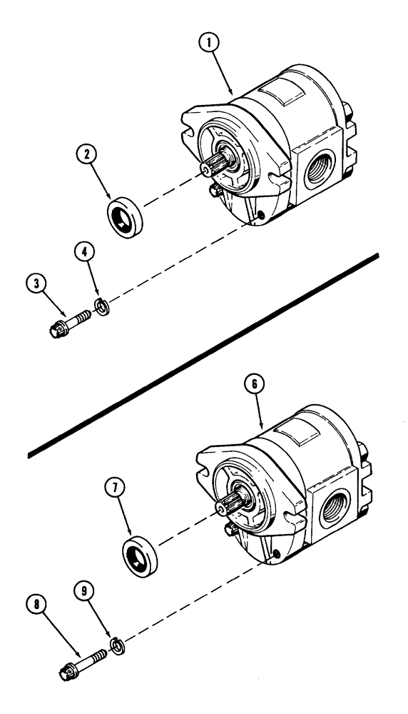 Схема запчастей Case 1835C - (8-70) - HYDRAULIC EQUIPMENT PUMP AND ADAPTING PARTS (08) - HYDRAULICS