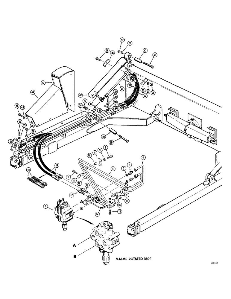 Схема запчастей Case 350 - (196) - TILT DOZER - TILT HYDRAULIC CIRCUIT (07) - HYDRAULIC SYSTEM