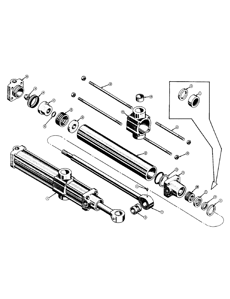 Схема запчастей Case 420 - (224) - HYDRAULIC SWING CYLINDERS (07) - HYDRAULIC SYSTEM