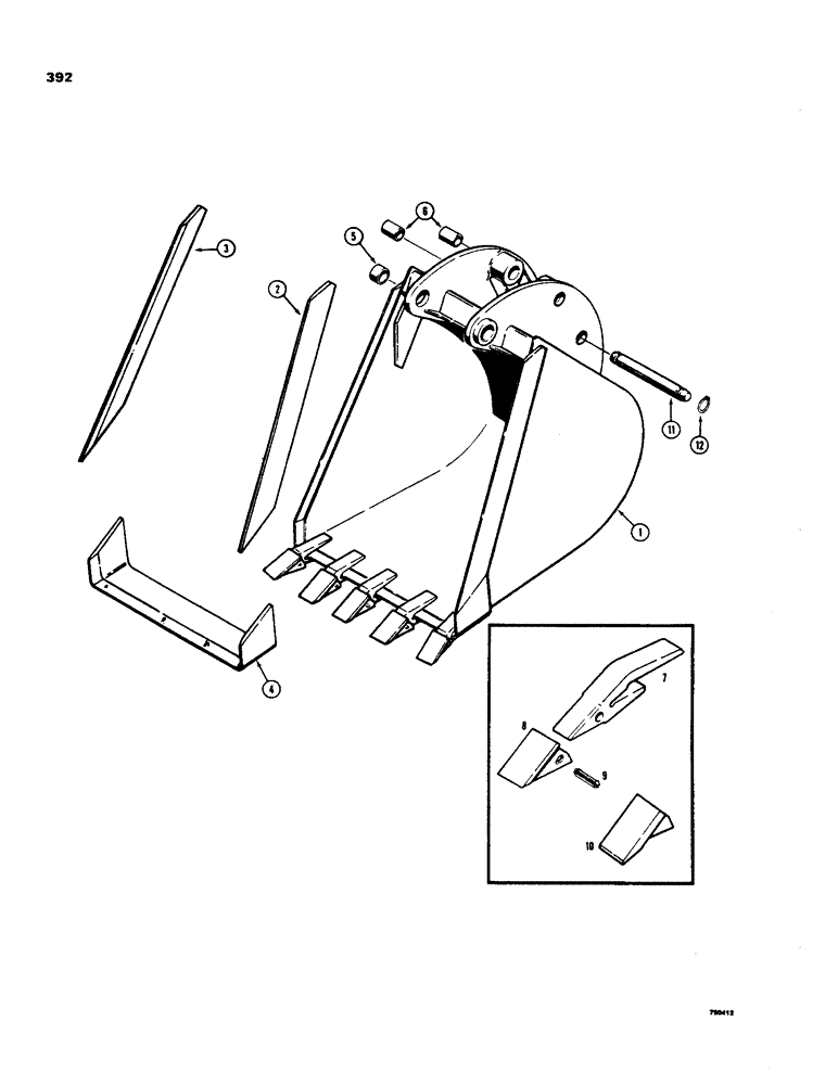 Схема запчастей Case 35 - (392) - BACKHOE BUCKET OPTIONAL TYPES 