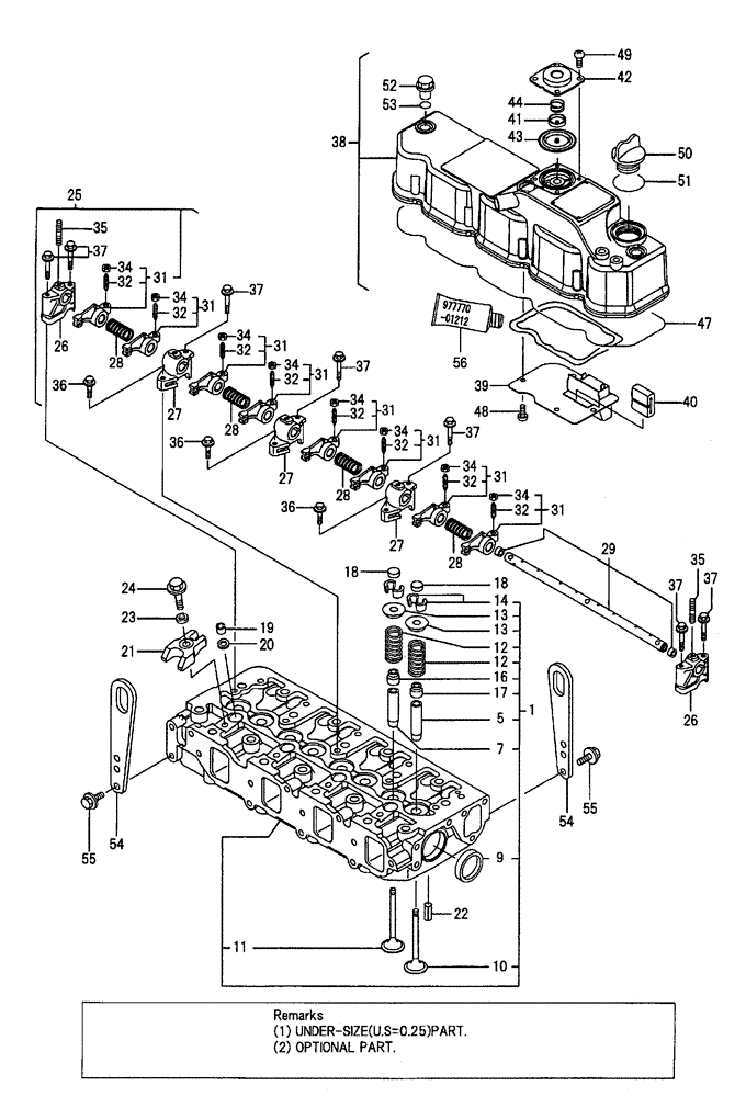 Схема запчастей Case CX50B - (08-004) - CYLINDER HEAD & BONNET (10) - ENGINE