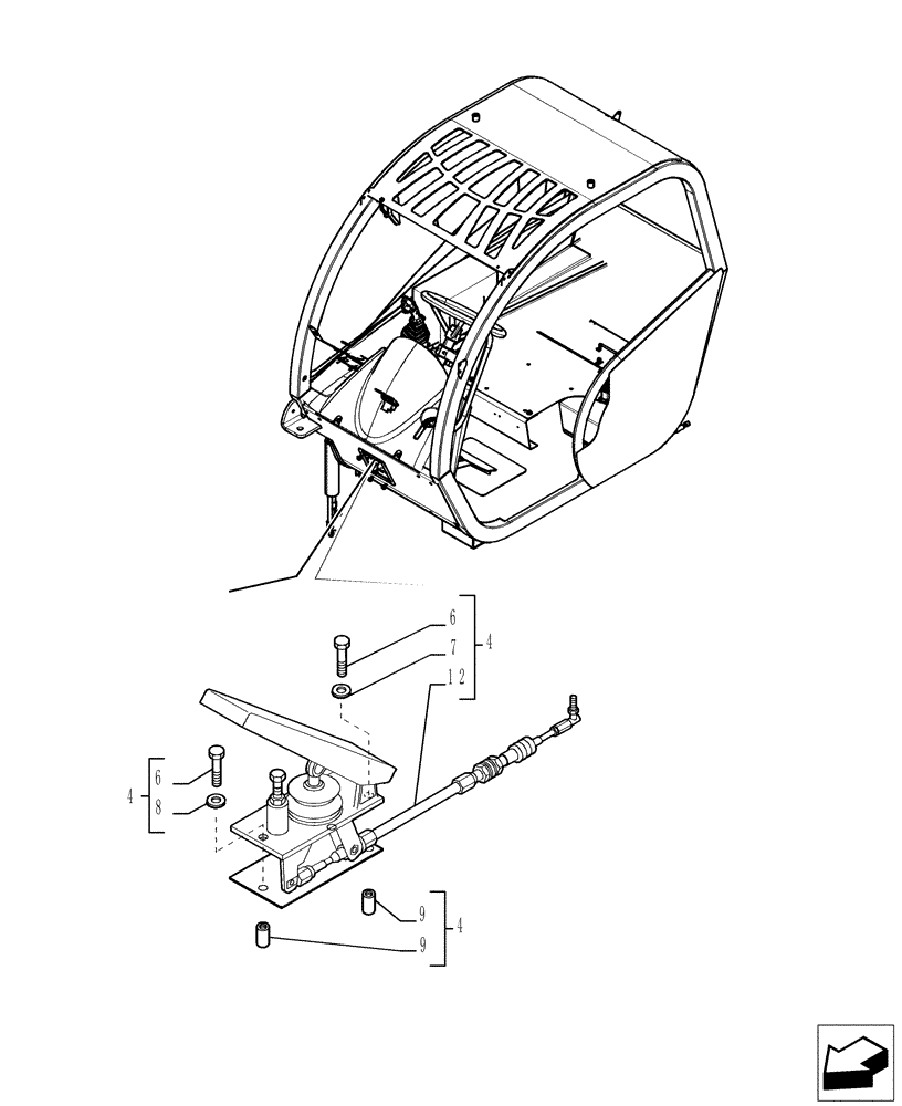 Схема запчастей Case TX842 - (9.00580[14]) - ROPS CANOPY - COMPONENTS - OPTIONAL CODE 749260001 - 749260021 - VERSION (02/03/04) (90) - PLATFORM, CAB, BODYWORK AND DECALS