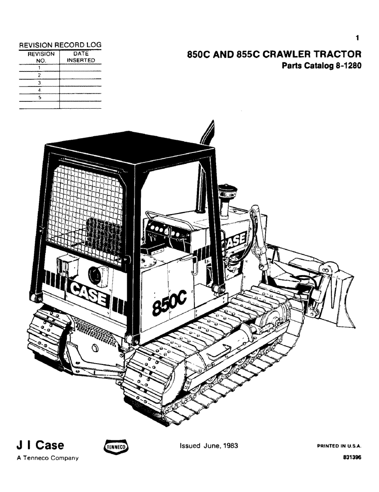 Схема запчастей Case 855C - (001) - REVISION RECORD LOG (00) - GENERAL