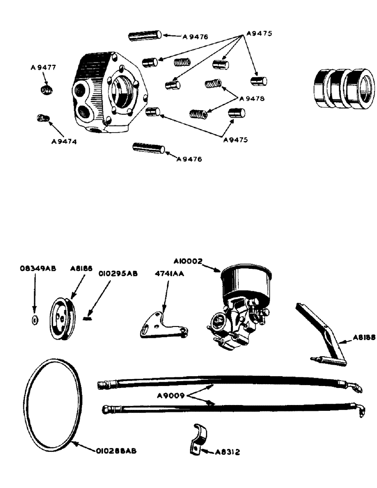 Схема запчастей Case 420 - (106) - PARTS FOR A10041 VALVE (35) - HYDRAULIC SYSTEMS