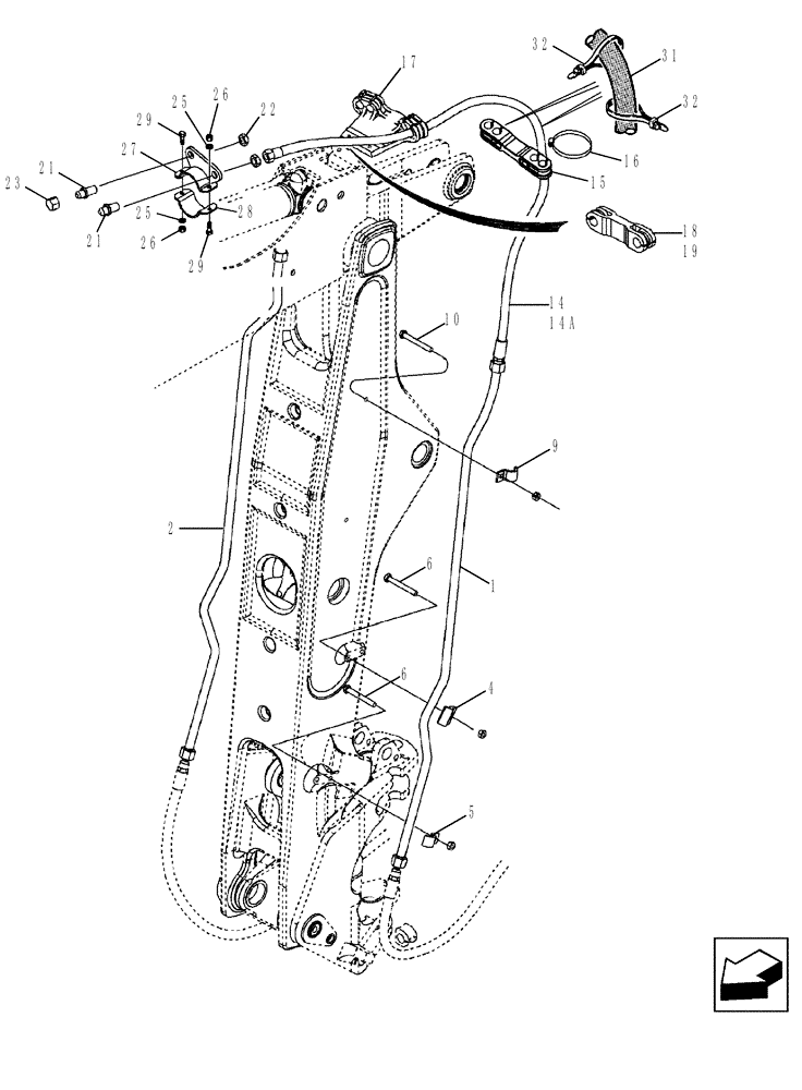 Схема запчастей Case 580SM - (35.726.10) - HYDRAULICS - BACKHOE AUXILIARY (35) - HYDRAULIC SYSTEMS