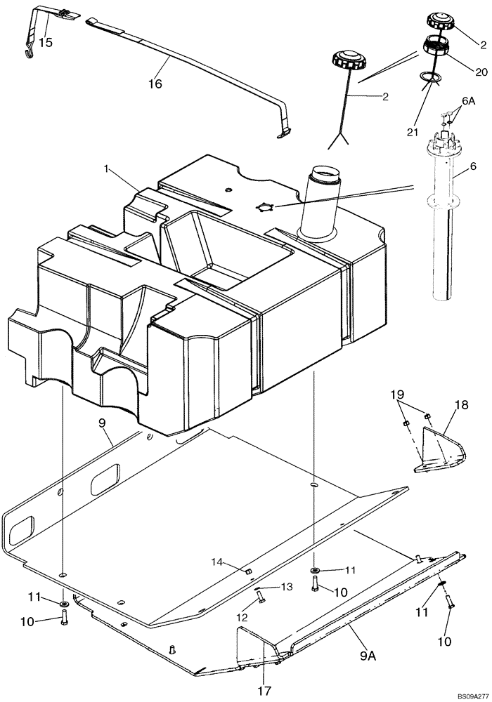 Схема запчастей Case 721E - (03-04) - FUEL TANK FILLER - SENDER (03) - FUEL SYSTEM