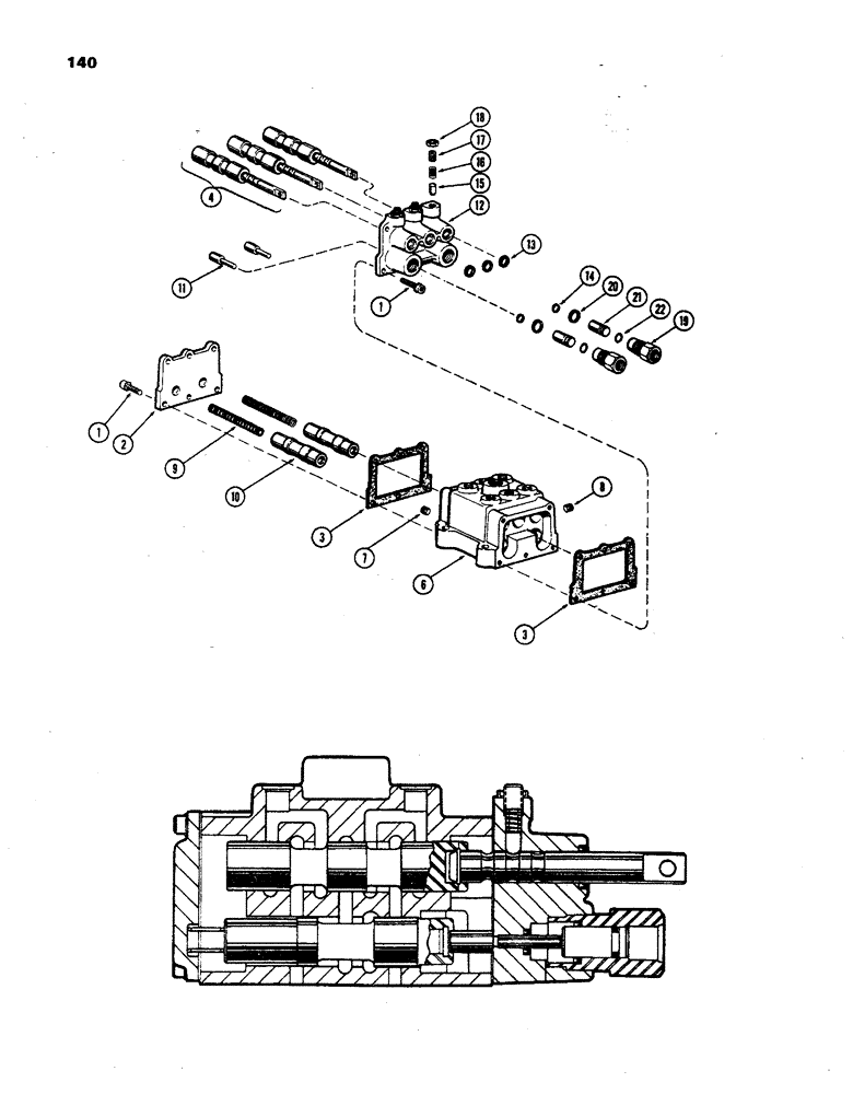 Схема запчастей Case 850 - (140) - CONTROL VALVE (07) - HYDRAULIC SYSTEM