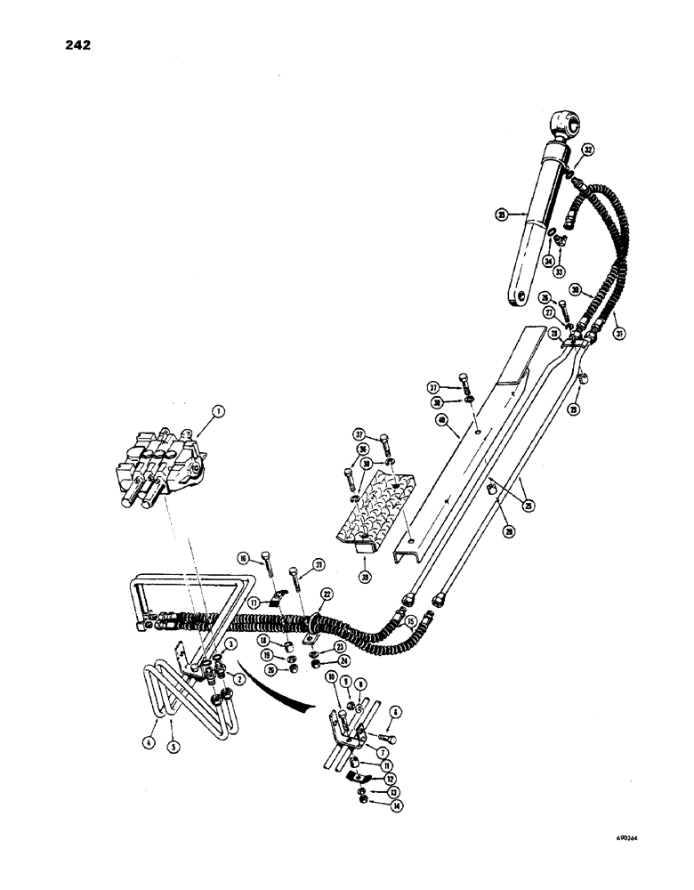 Схема запчастей Case 850 - (242) - POWER TILT DOZER HYDRAULICS, TILT CIRCUIT (07) - HYDRAULIC SYSTEM