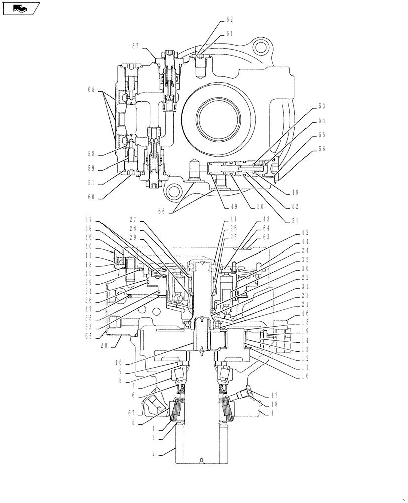 Схема запчастей Case CX27B ASN - (35.352.04) - SWING REDUCTION UNIT (35) - HYDRAULIC SYSTEMS