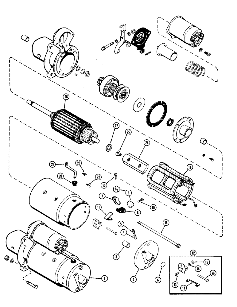 Схема запчастей Case 430CK - (057C) - A36583 STARTER, (188) DIESEL ENGINE 