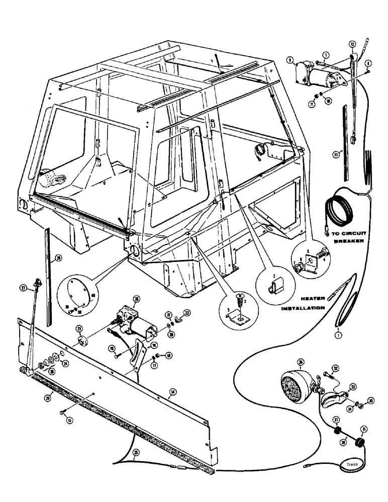 Схема запчастей Case 580B - (250) - OPERATORS CAB, CAB ELECTRICAL SYSTEM (09) - CHASSIS/ATTACHMENTS