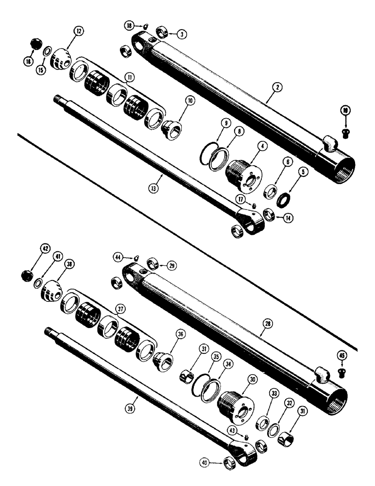 Схема запчастей Case 31 - (099) - G32607 BOOM CYLINDERS, 4" I.D. X 39-3/16" STROKE 