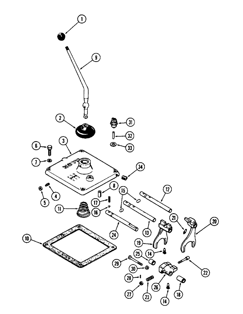 Схема запчастей Case 580 - (107A) - GEAR SHIFT COVER, USED PRIOR TO TRANS. SER. NO. 2215189 (21) - TRANSMISSION