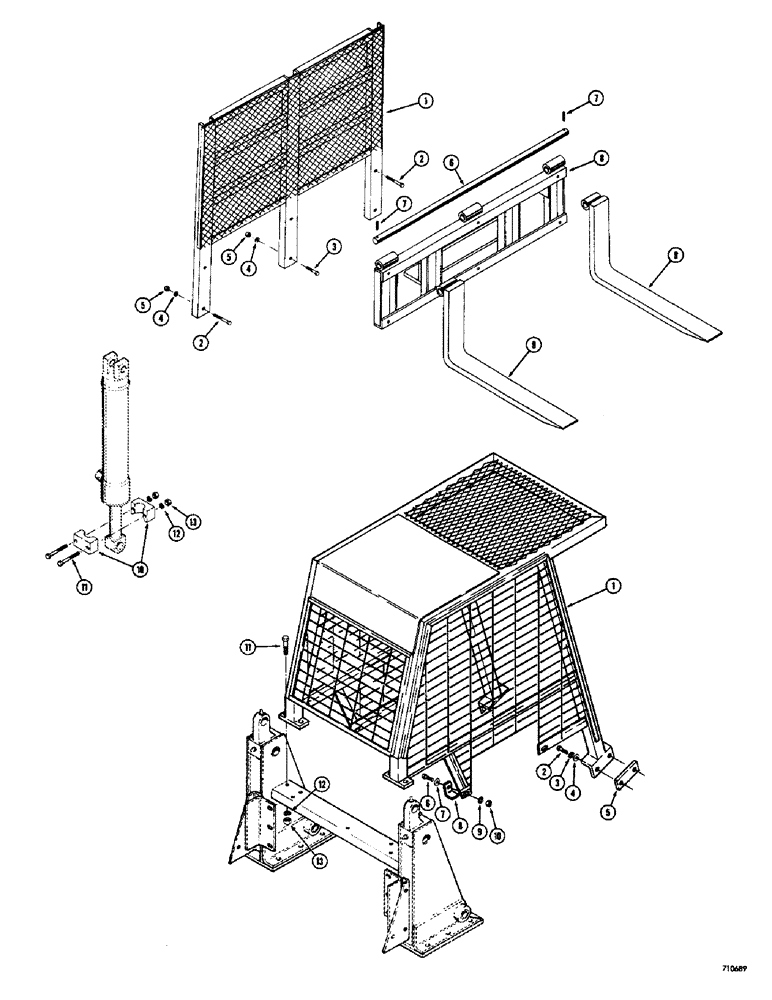 Схема запчастей Case 1700-SERIES - (194) - PALLET FORK AND BRICK GUARD (89) - TOOLS