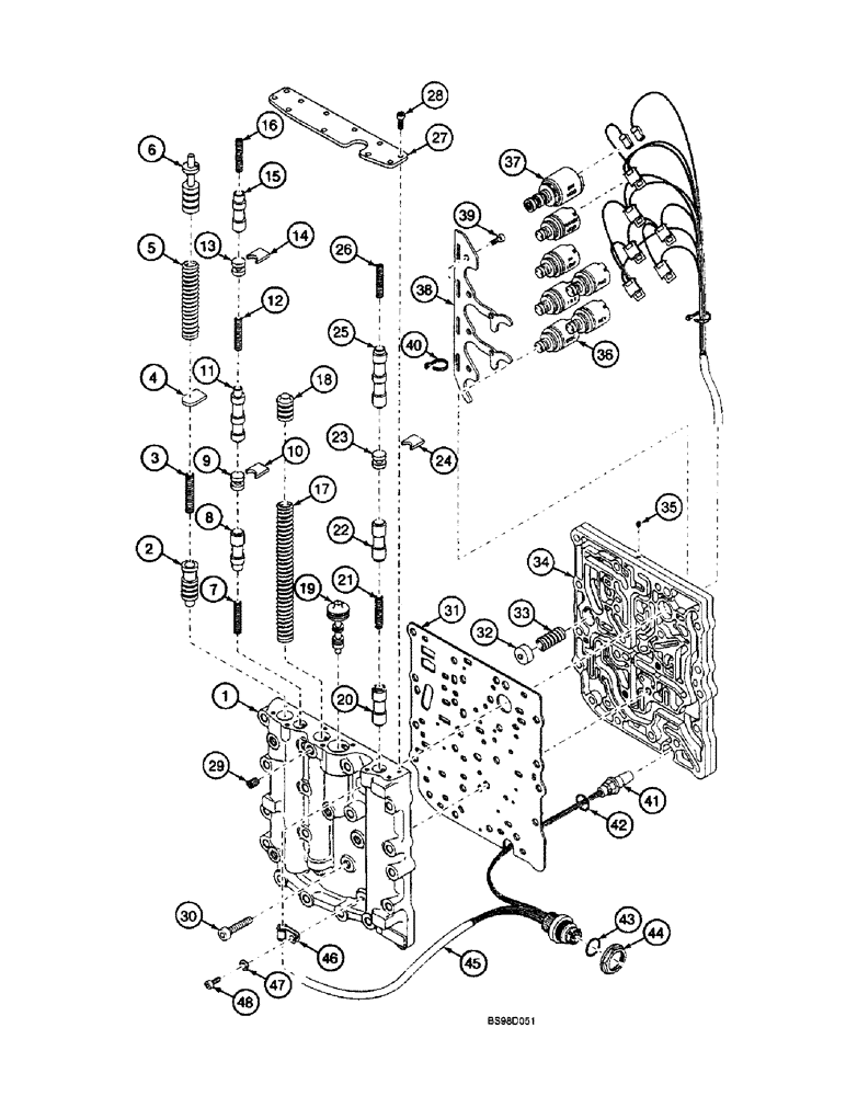 Схема запчастей Case 590SL - (6-114) - CLARK POWERSHIFT TRANSMISSION ASSEMBLY, CONTROL VALVE ASSY. (06) - POWER TRAIN