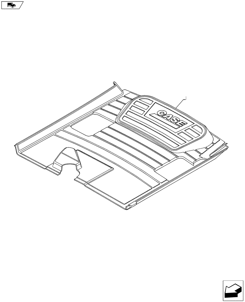 Схема запчастей Case 580SN - (90.110.02) - MAT - FLOOR - FOR PILOT CONTROL, NO ROPS (90) - PLATFORM, CAB, BODYWORK AND DECALS