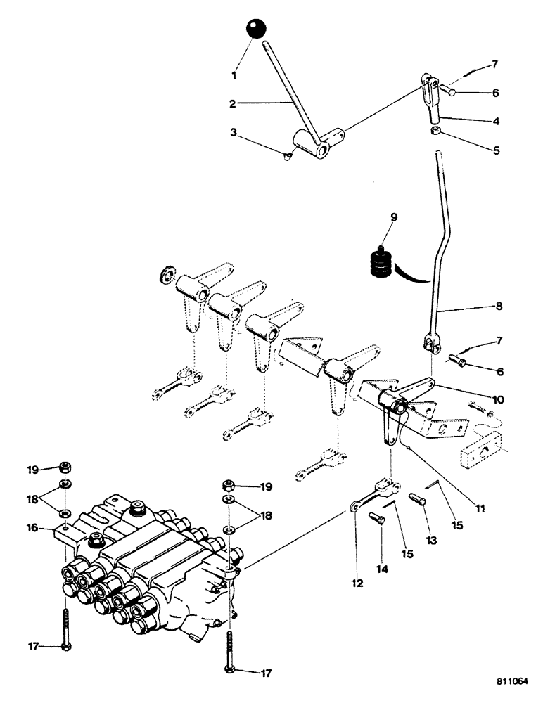 Схема запчастей Case 580G - (372) - SIDESHIFT BACKHOE - EXTENDABLE DIPPER CONTROL (09) - CHASSIS/ATTACHMENTS