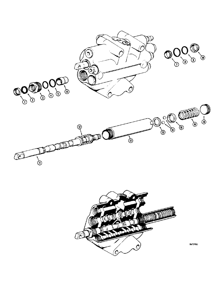 Схема запчастей Case 680CK - (230) - FOUR POSITION SPOOLS - FLOAT (35) - HYDRAULIC SYSTEMS