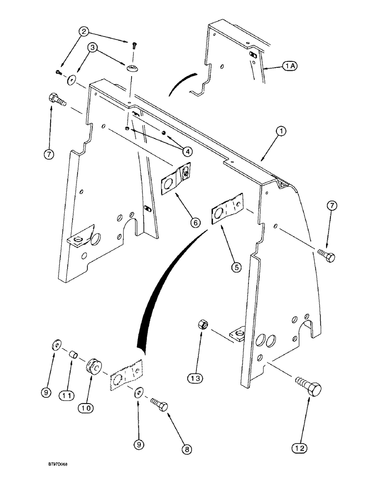 Схема запчастей Case 590SL - (9-070) - RADIATOR WRAPPER (09) - CHASSIS/ATTACHMENTS