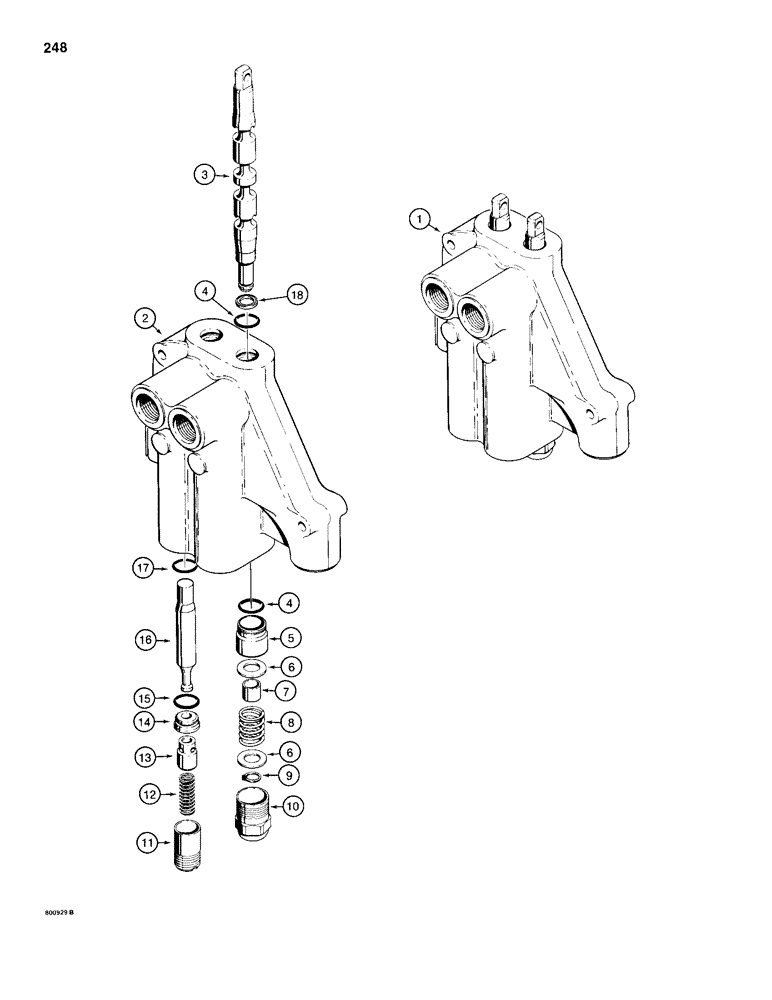 Схема запчастей Case 680H - (248) - STABILIZER CONTROL VALVE (08) - HYDRAULICS