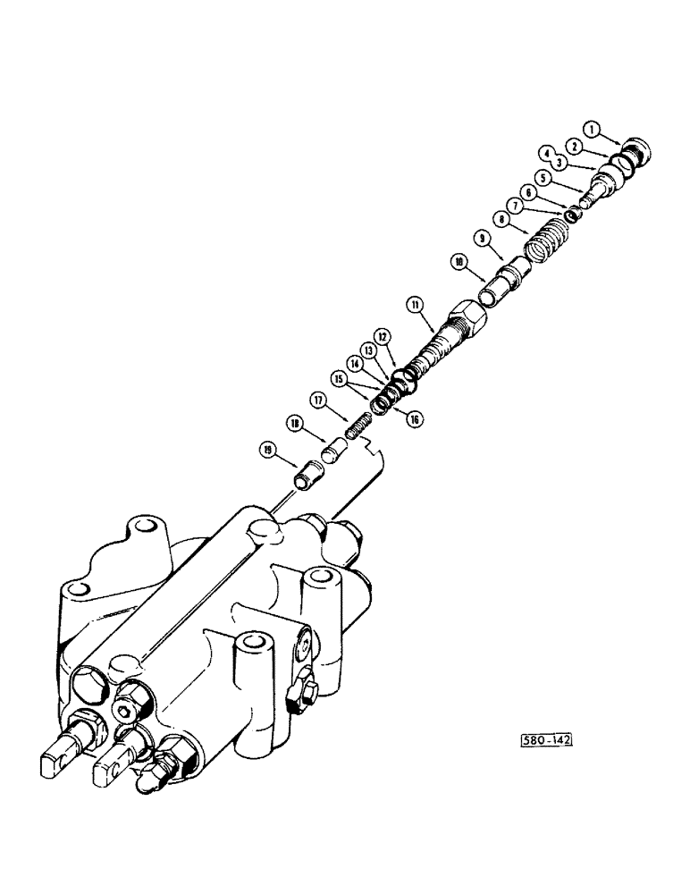 Схема запчастей Case 35 - (082) - SECONDARY RELIEF VALVE 