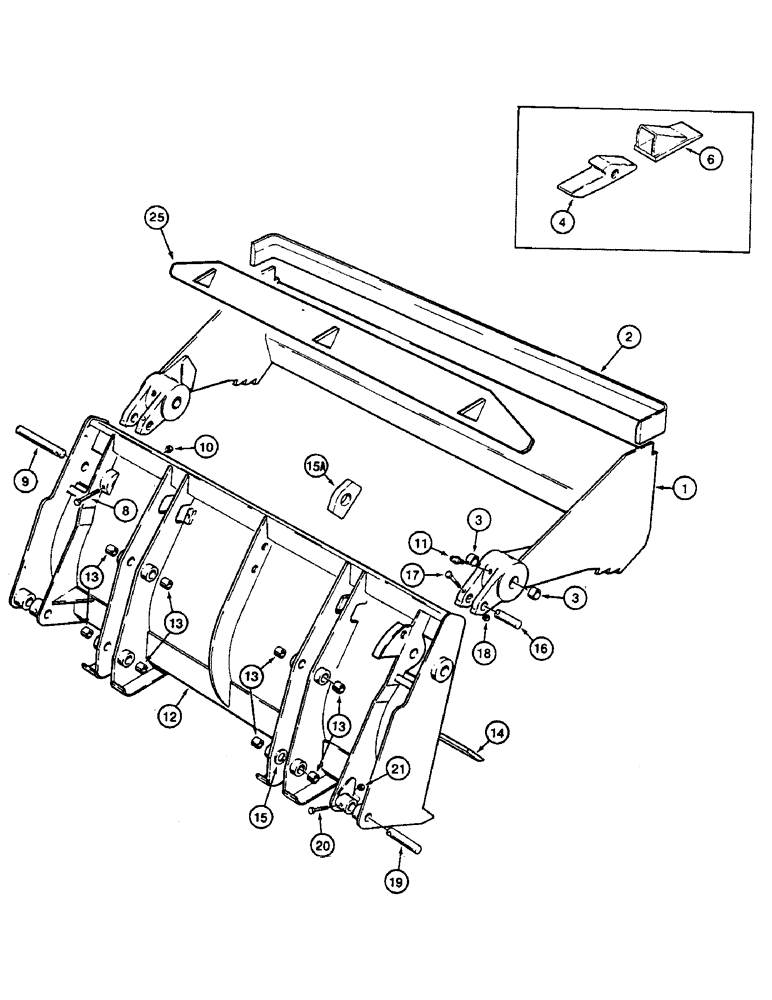 Схема запчастей Case 580SK - (9-022) - 4 IN 1 CLAM BUCKET (09) - CHASSIS/ATTACHMENTS