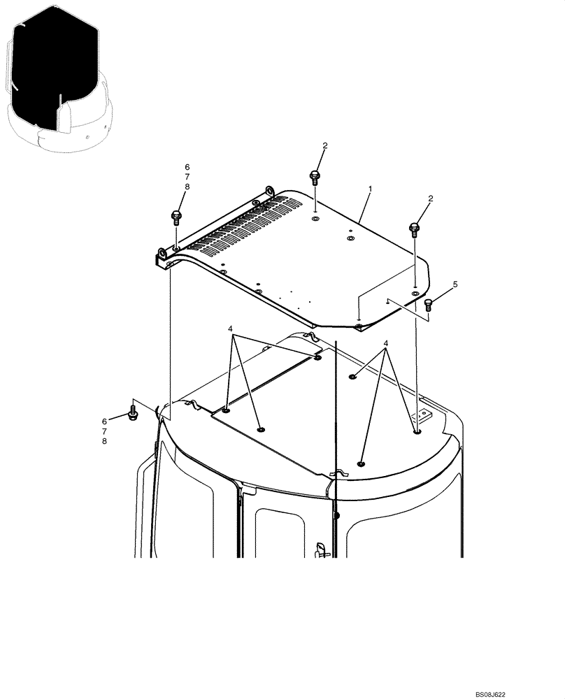 Схема запчастей Case CX50B - (01-055) - GUARD ASSY, HEAD (PW25C00003F1) (05) - SUPERSTRUCTURE