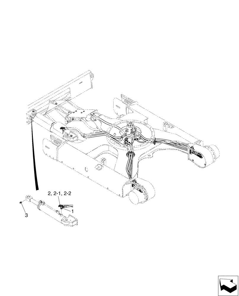 Схема запчастей Case CX50B - (02-025) - HYD LINES, CYLINDER, ANGLE DOZER (35) - HYDRAULIC SYSTEMS