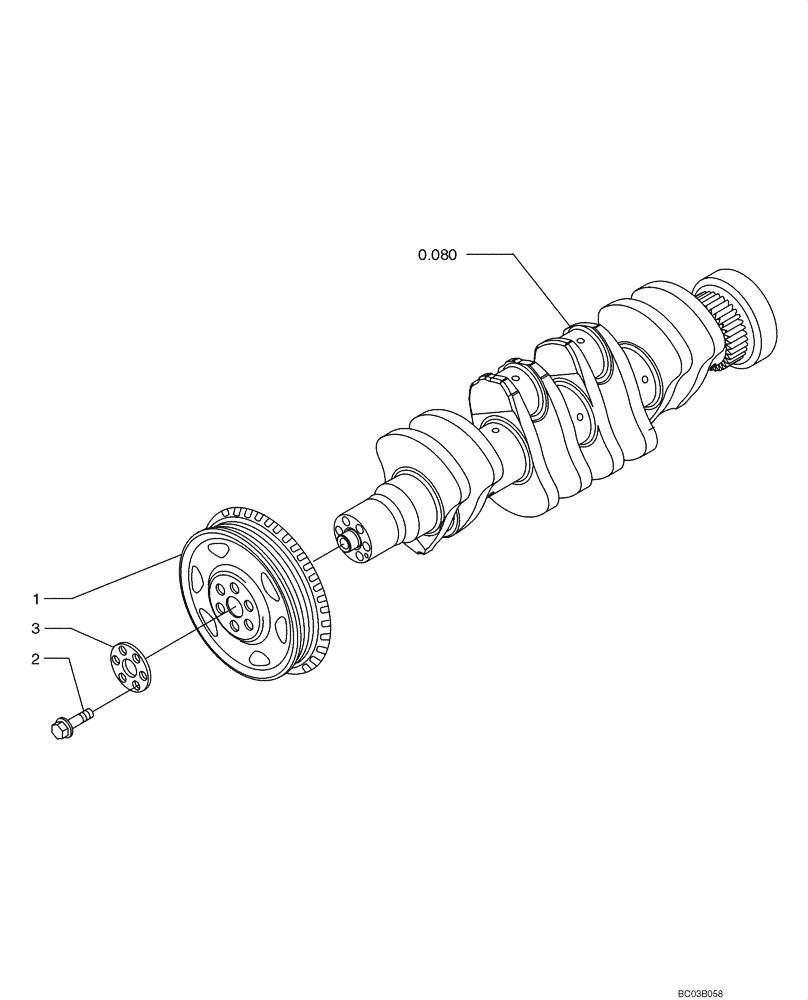 Схема запчастей Case 521D - (0.084[01]) - CRANKSHAFT (02) - ENGINE