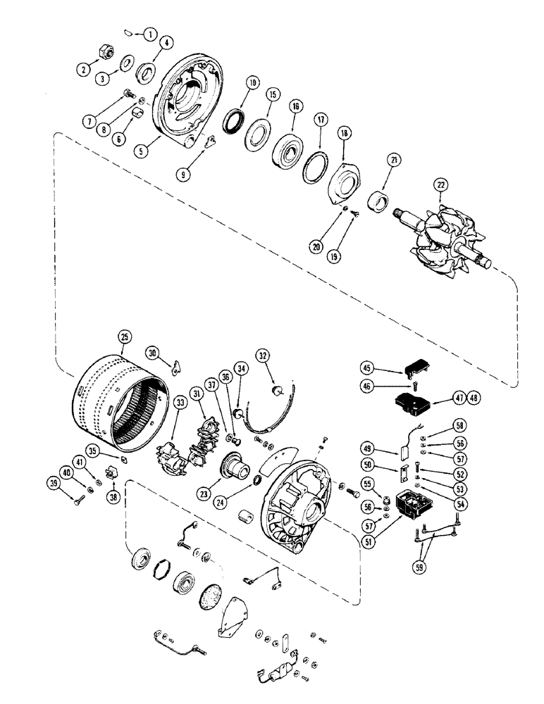 Схема запчастей Case W10B - (054) - A56095 ALTERNATOR, (401) DIESEL ENGINE (04) - ELECTRICAL SYSTEMS