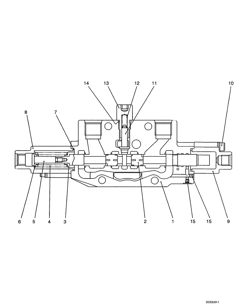 Схема запчастей Case CX47 - (08-42[00]) - VALVE ASSY - TRAVEL CONTROL RIGHT HAND (08) - HYDRAULICS