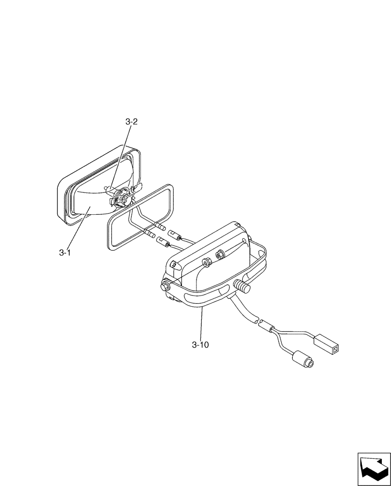 Схема запчастей Case CX17B - (05-004[02]) - LIGHT ASSY - HAND RAIL (55) - ELECTRICAL SYSTEMS