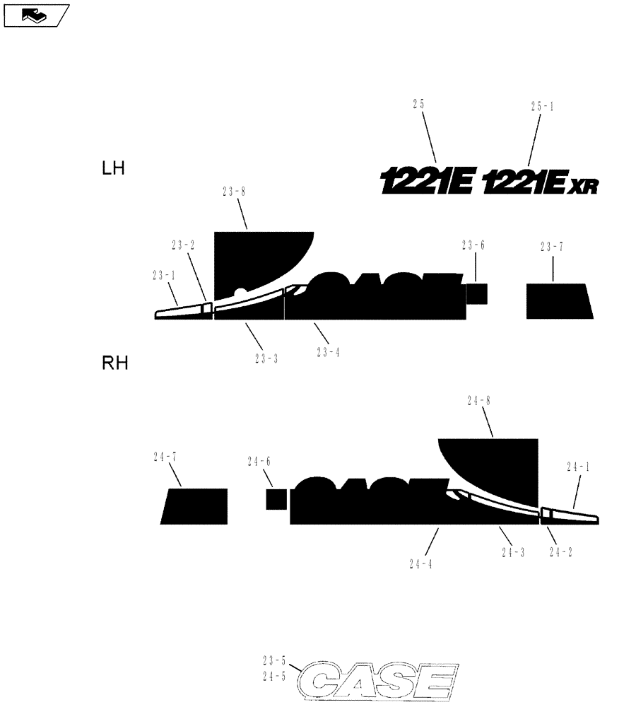 Схема запчастей Case 1221E - (09-38[01]) - DECALS - MODEL (87745539) (09) - CHASSIS/ATTACHMENTS