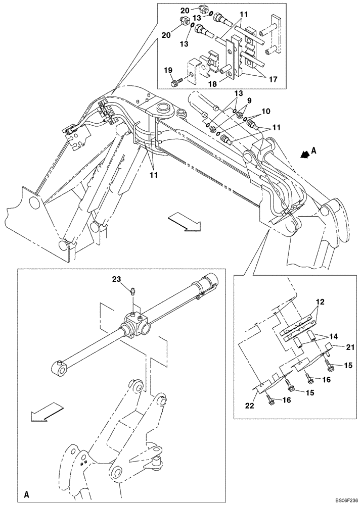 Схема запчастей Case CX135SR - (08-025A) - HYDRAULICS - ARM CYLINDER, MODELS WITH OFFSET BOOM (08) - HYDRAULICS